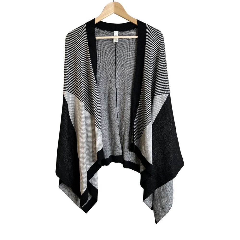 Lululemon Here for Serenity Wrap Black White W9CH0S Cashlu Fabric Cashmere Blend
